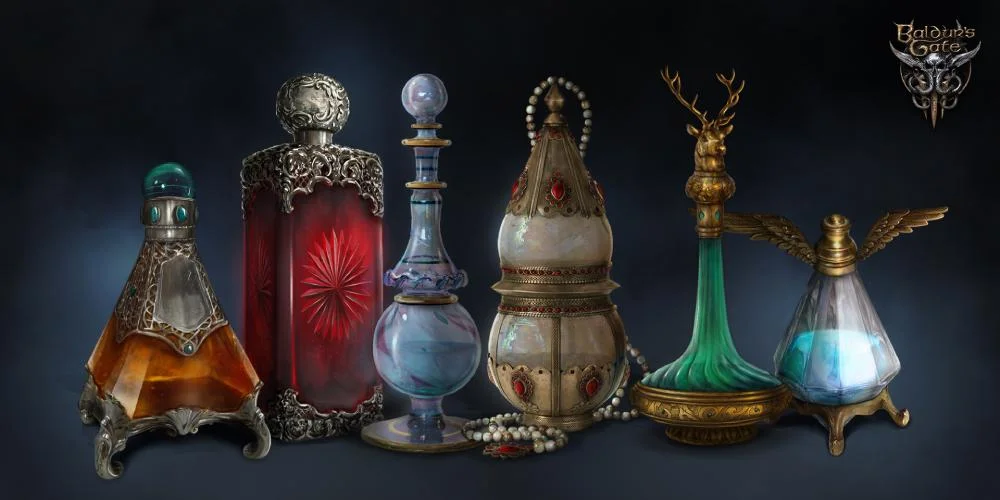 Some of the potions of the game